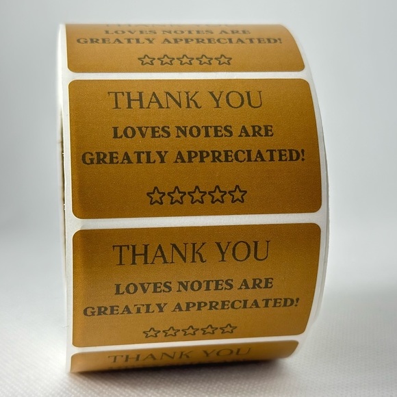 Thank You love notes are greatly appreciated  5 STARS STICKERS (100 pack) - Picture 3 of 6